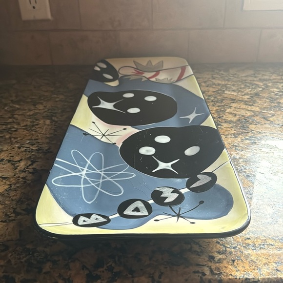 CLAY ART BOWL-O-RAMA HAND PAINTED SERVING TRAY - Picture 7 of 7